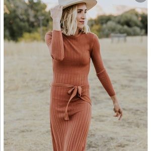NWT Roolee Ribbed Midi Dress